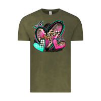 Vintage Olive race hearts Vintage Tee - Zillion Design Studio
