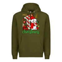 Army Green My 1st. Christmas with cute snowman Premium Hoodie - NancyCooperArtShop