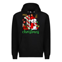Black My 1st. Christmas with cute snowman Premium Hoodie - NancyCooperArtShop