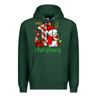 Sports Green My 1st. Christmas with cute snowman Premium Hoodie - NancyCooperArtShop