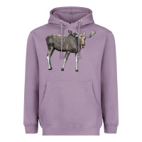 Lavender Moose Buck Deer Heavyweight Hoodie - LillyAllenDesigns