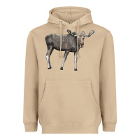 Mushroom Moose Buck Deer Heavyweight Hoodie - LillyAllenDesigns