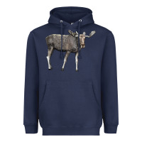Navy Moose Buck Deer Heavyweight Hoodie - LillyAllenDesigns