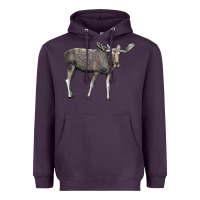 Plum Moose Buck Deer Heavyweight Hoodie - LillyAllenDesigns