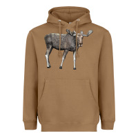 Toasted Coconut Moose Buck Deer Heavyweight Hoodie - LillyAllenDesigns