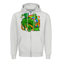 Dove Grey st patricks lips with horseshoe rainbow and shamrocks Zipper Hoodie - AdoDesignShop