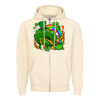 Sandshell st patricks lips with horseshoe rainbow and shamrocks Zipper Hoodie - AdoDesignShop