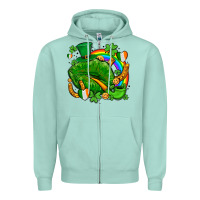 Seafoam st patricks lips with horseshoe rainbow and shamrocks Zipper Hoodie - AdoDesignShop
