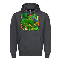 Smoke st patricks lips with horseshoe rainbow and shamrocks Zipper Hoodie - AdoDesignShop