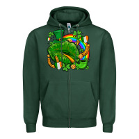 Sports Green st patricks lips with horseshoe rainbow and shamrocks Zipper Hoodie - AdoDesignShop