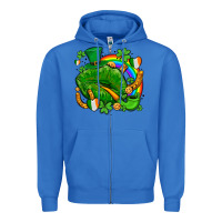 True Royal st patricks lips with horseshoe rainbow and shamrocks Zipper Hoodie - AdoDesignShop