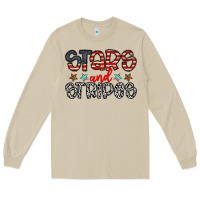 Mushroom stars and stripes Long Sleeve Tee - CowhideDigitalArt