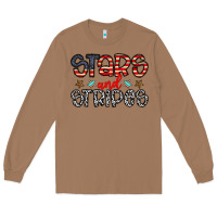 Toasted Coconut stars and stripes Long Sleeve Tee - CowhideDigitalArt