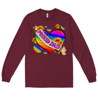 Burgundy lgbtq proud dad Long Sleeve Tee - HRA Design Shop