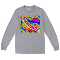 Heather Grey lgbtq proud dad Long Sleeve Tee - HRA Design Shop