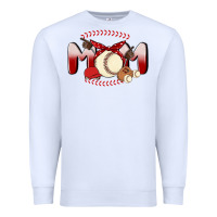 White baseball mom Premium Sweatshirt - MaliasSmallBusiness