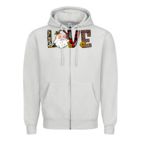 Dove Grey love santa Zipper Hoodie - JahusDesignShop