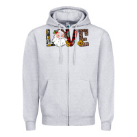 Heather Grey love santa Zipper Hoodie - JahusDesignShop