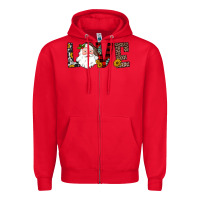 Red love santa Zipper Hoodie - JahusDesignShop