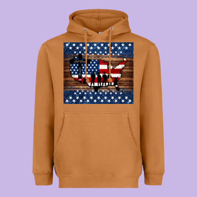God Bless America American Flag Tumbler Heavyweight Hoodie Designed By Jasminsmagicworld