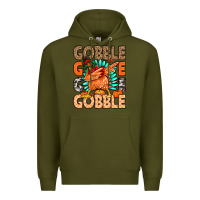 Army Green Gobble Gobble Gobble Premium Hoodie - MaliasSmallBusiness