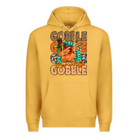 Mustard Gobble Gobble Gobble Premium Hoodie - MaliasSmallBusiness