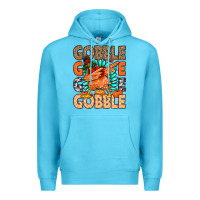 Ocean Blue Gobble Gobble Gobble Premium Hoodie - MaliasSmallBusiness