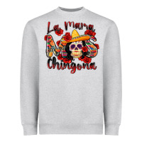 Heather Grey la mama mas chingona Heavyweight Sweatshirt - Zillion Design Studio