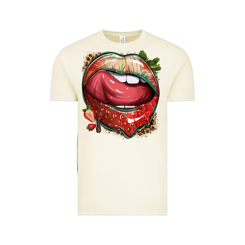 Strawberry Lips With Leopard Vintage Tee by texasbilliewilder | Teevron