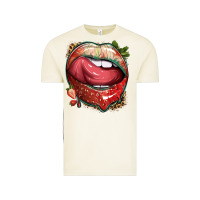 Vintage Arctic strawberry lips with leopard Vintage Tee - texasbilliewilder