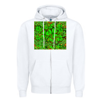 White shamrock bomb Zipper Hoodie - AdoDesignShop