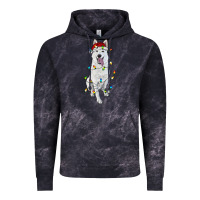 Cloud Black Christmas White Shepherd With Christmas Lights Vintage Hoodie - RanaPortraitStore