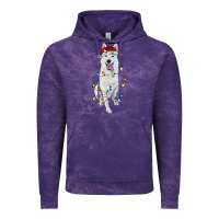 Cloud Purple Christmas White Shepherd With Christmas Lights Vintage Hoodie - RanaPortraitStore