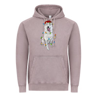 Vintage Zinc Christmas White Shepherd With Christmas Lights Vintage Hoodie - RanaPortraitStore