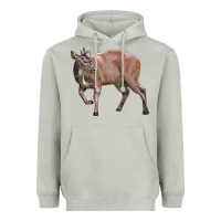Moon Dust Red Brocket Buck Deer Heavyweight Hoodie - LillyAllenDesigns