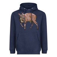 Navy Red Brocket Buck Deer Heavyweight Hoodie - LillyAllenDesigns