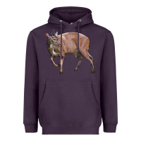 Plum Red Brocket Buck Deer Heavyweight Hoodie - LillyAllenDesigns