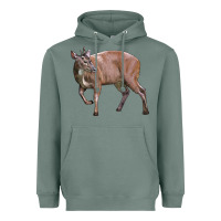 Sage Red Brocket Buck Deer Heavyweight Hoodie - LillyAllenDesigns