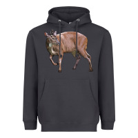 Smoke Red Brocket Buck Deer Heavyweight Hoodie - LillyAllenDesigns