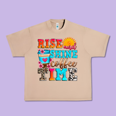 Rise And Shine Coffee Time Urban Heavy Tee Designed By Zillion Design Studio
