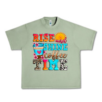 Oil Green rise and shine coffee time Urban Heavy Tee - Zillion Design Studio