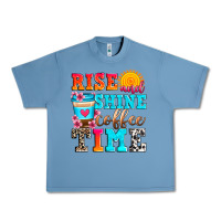Pebble Blue rise and shine coffee time Urban Heavy Tee - Zillion Design Studio