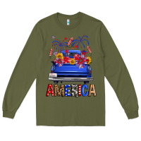 Army Green western fourth of july america truck Long Sleeve Tee - FaDigitalArtStudio