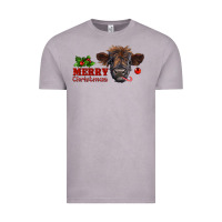 Vintage Zinc merry christmas highland calf with candy cane Vintage Tee - RanaPortraitStore