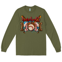 Army Green baseball mom Long Sleeve Tee - AdoDesignShop