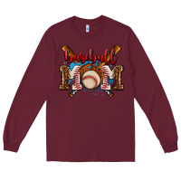 Burgundy baseball mom Long Sleeve Tee - AdoDesignShop
