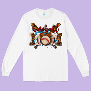 Baseball Mom Long Sleeve Tee Designed By Adodesignshop