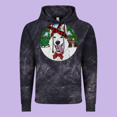 Christmas White Shepherd With Cowhide Vintage Hoodie Designed By Ranaportraitstore
