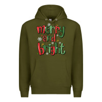 Army Green merry and bright Premium Hoodie - MaliasSmallBusiness