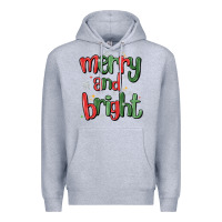 Heather Grey merry and bright Premium Hoodie - MaliasSmallBusiness